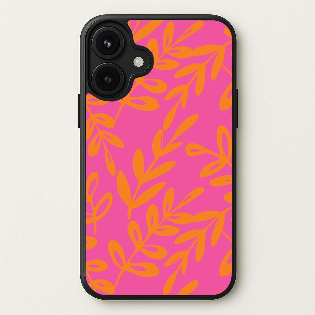 Pink & Orange Leaves - Foliage Phone Case for iPhone 17