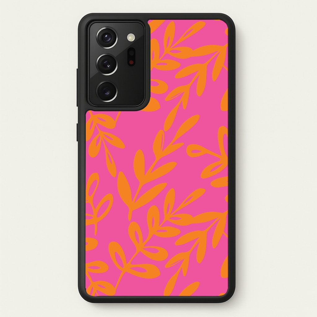 Pink & Orange Leaves - Foliage - Foliage Phone Case for Galaxy Note 20 Ultra
