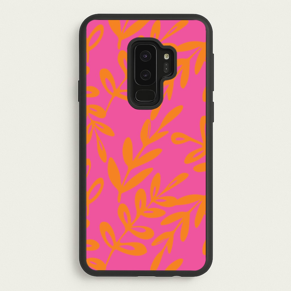 Pink & Orange Leaves - Foliage - Foliage Phone Case for Galaxy S9 Plus