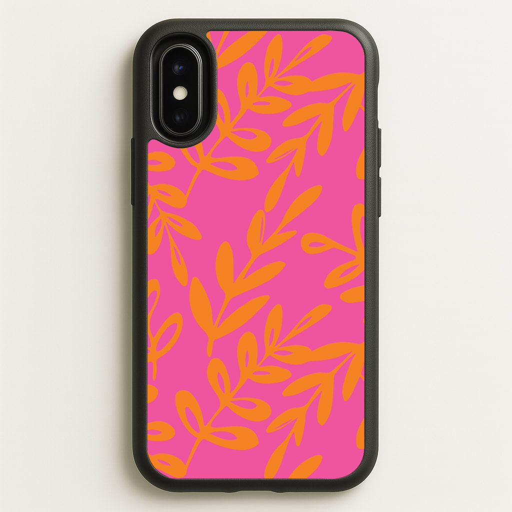 Pink & Orange Leaves - Foliage - Foliage Phone Case for iPhone X / XS