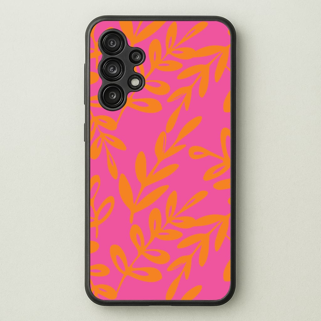 Pink & Orange Leaves - Foliage - Foliage Phone Case for Galaxy A13