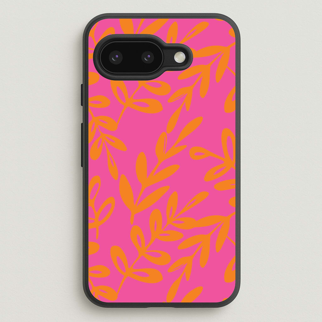 Pink & Orange Leaves - Foliage - Foliage Phone Case for Google Pixel 9a