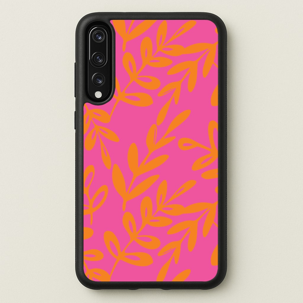 Pink & Orange Leaves - Foliage - Foliage Phone Case for Huawei P20 Pro