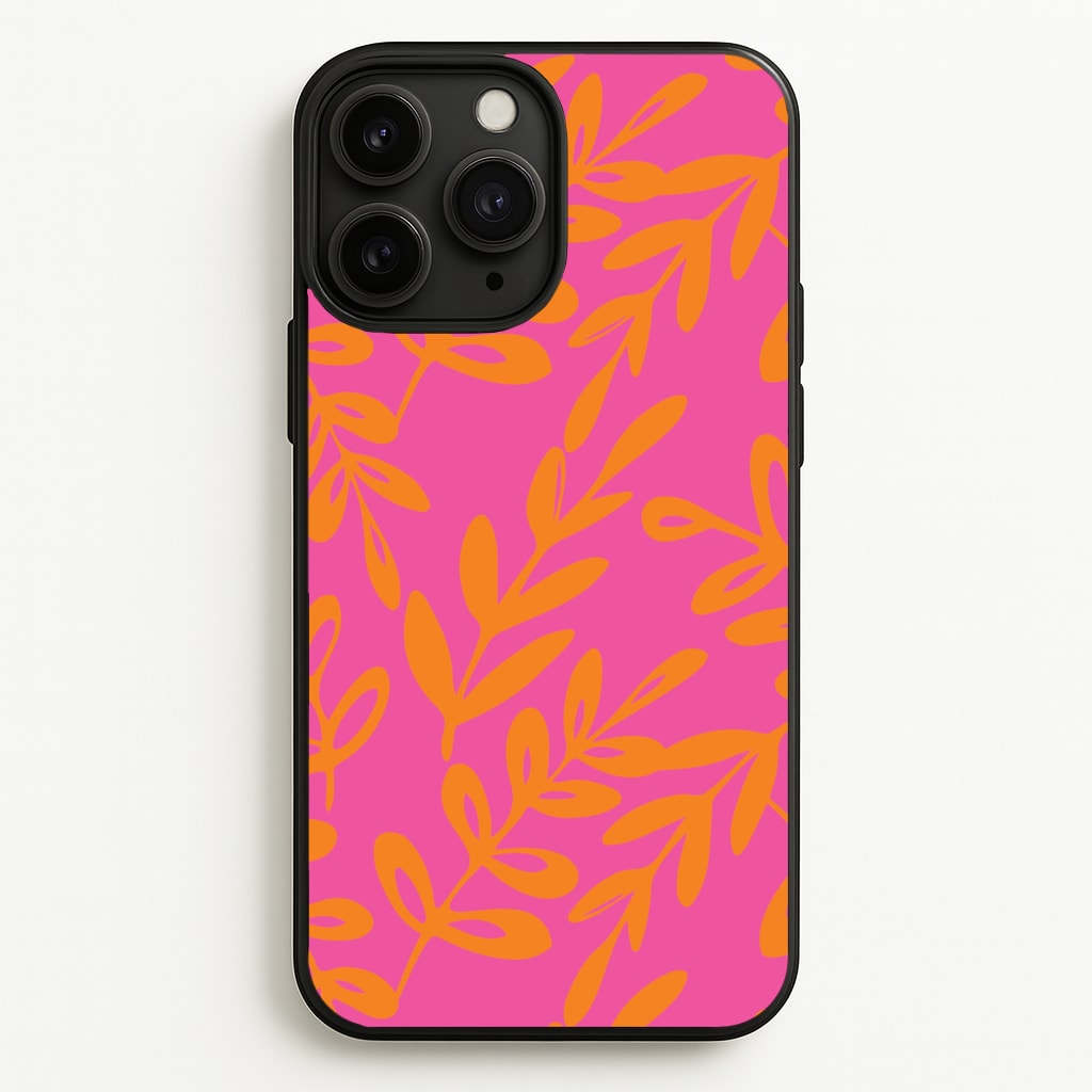 Pink & Orange Leaves - Foliage - Foliage Phone Case for iPhone 11 Pro Max