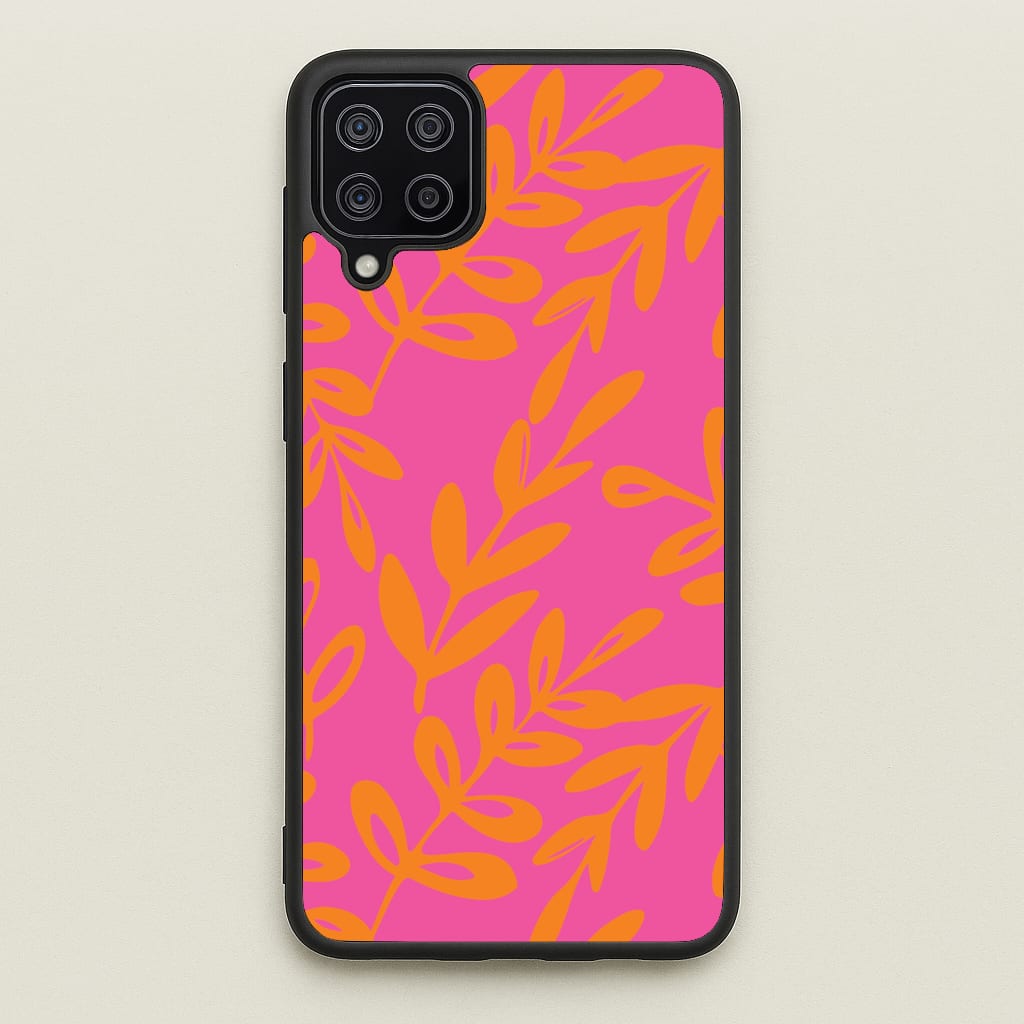 Pink & Orange Leaves - Foliage - Foliage Phone Case for Galaxy A12