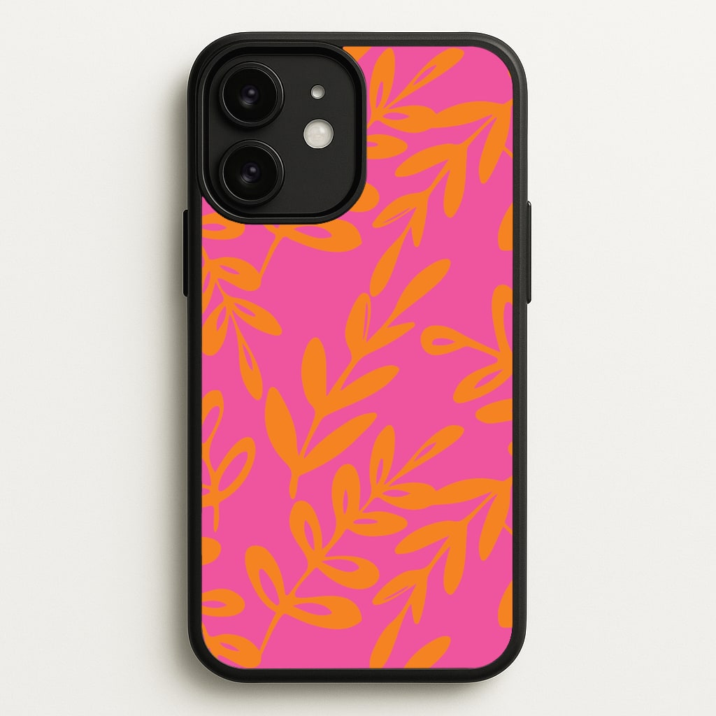 Pink & Orange Leaves - Foliage - Foliage Phone Case for iPhone 11