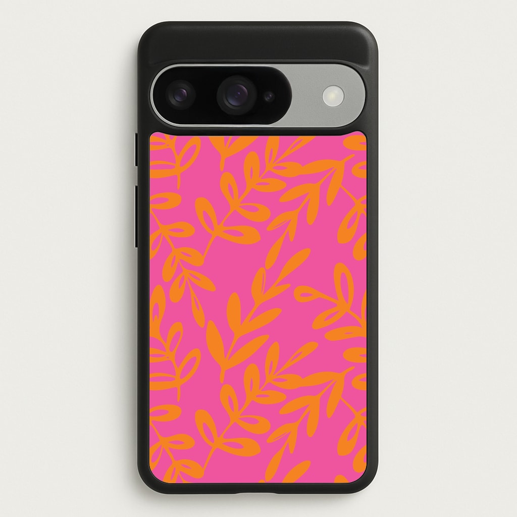 Pink & Orange Leaves - Foliage Phone Case for Google Pixel 10 / 10 Pro