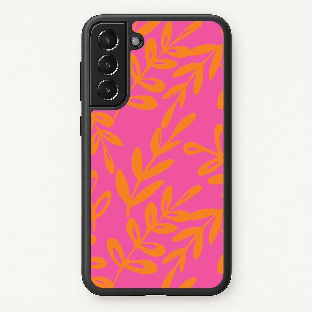 Pink & Orange Leaves - Foliage - Foliage Phone Case for Galaxy S21FE