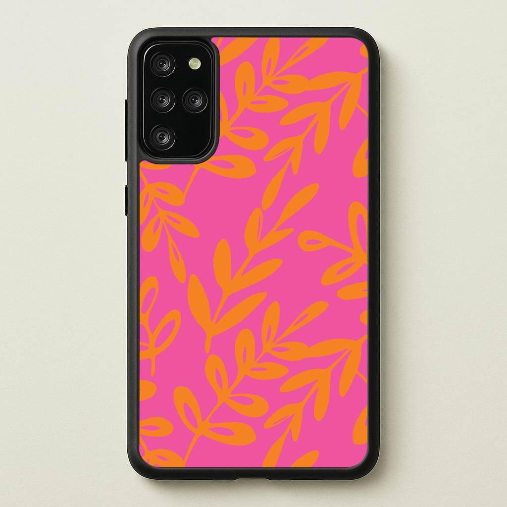 Pink & Orange Leaves - Foliage - Foliage Phone Case for Galaxy S20 Plus