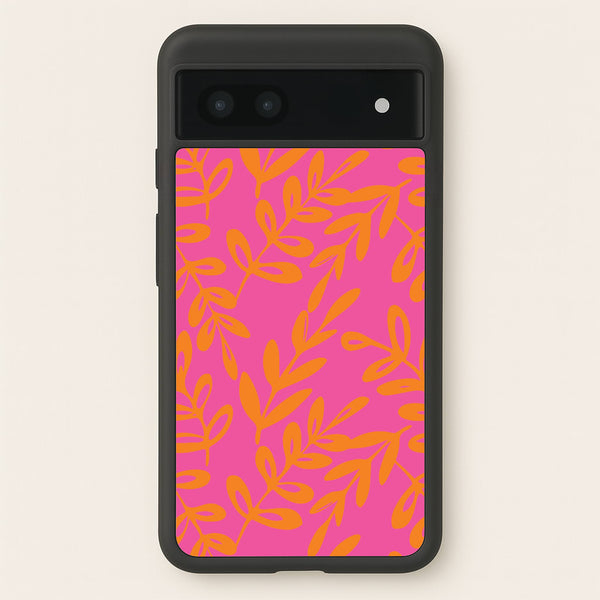 Pink & Orange Leaves - Foliage - Foliage Phone Case for Google Pixel 7a