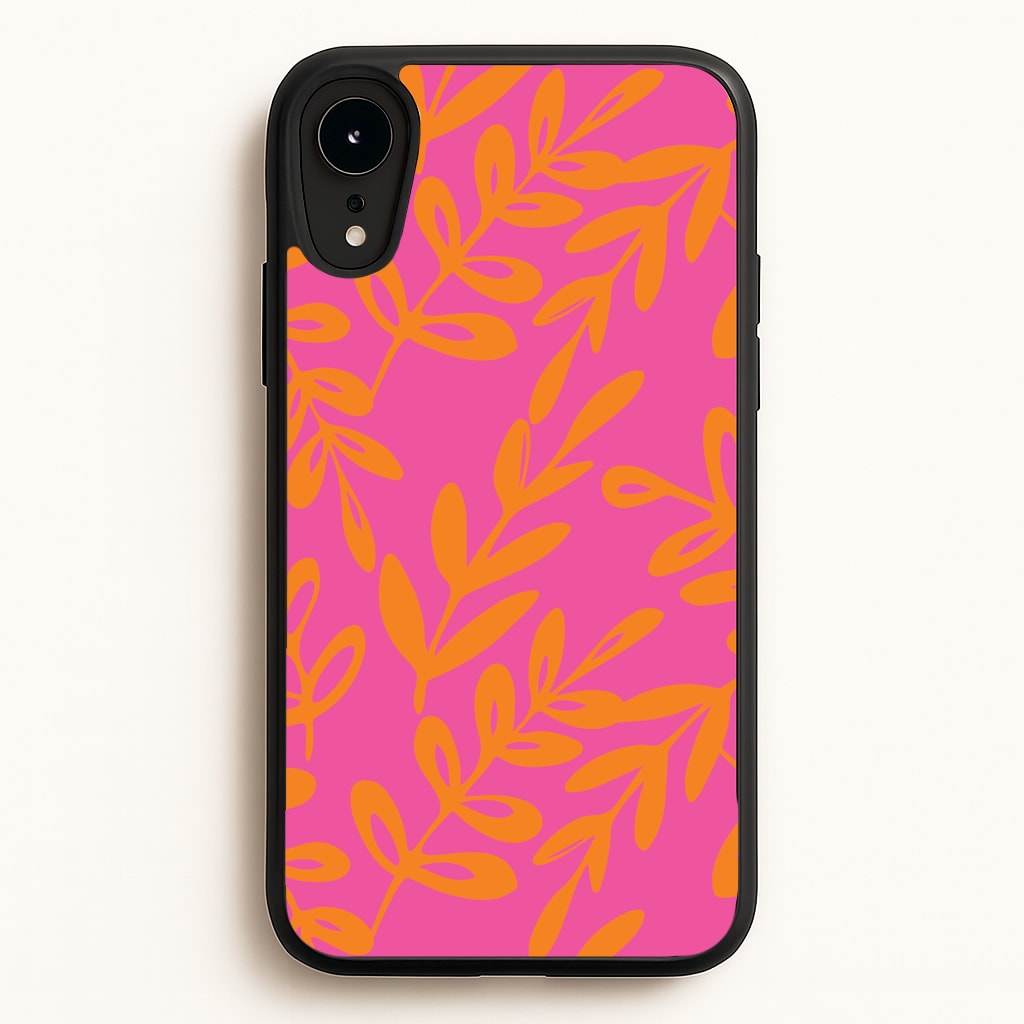 Pink & Orange Leaves - Foliage - Foliage Phone Case for iPhone XR