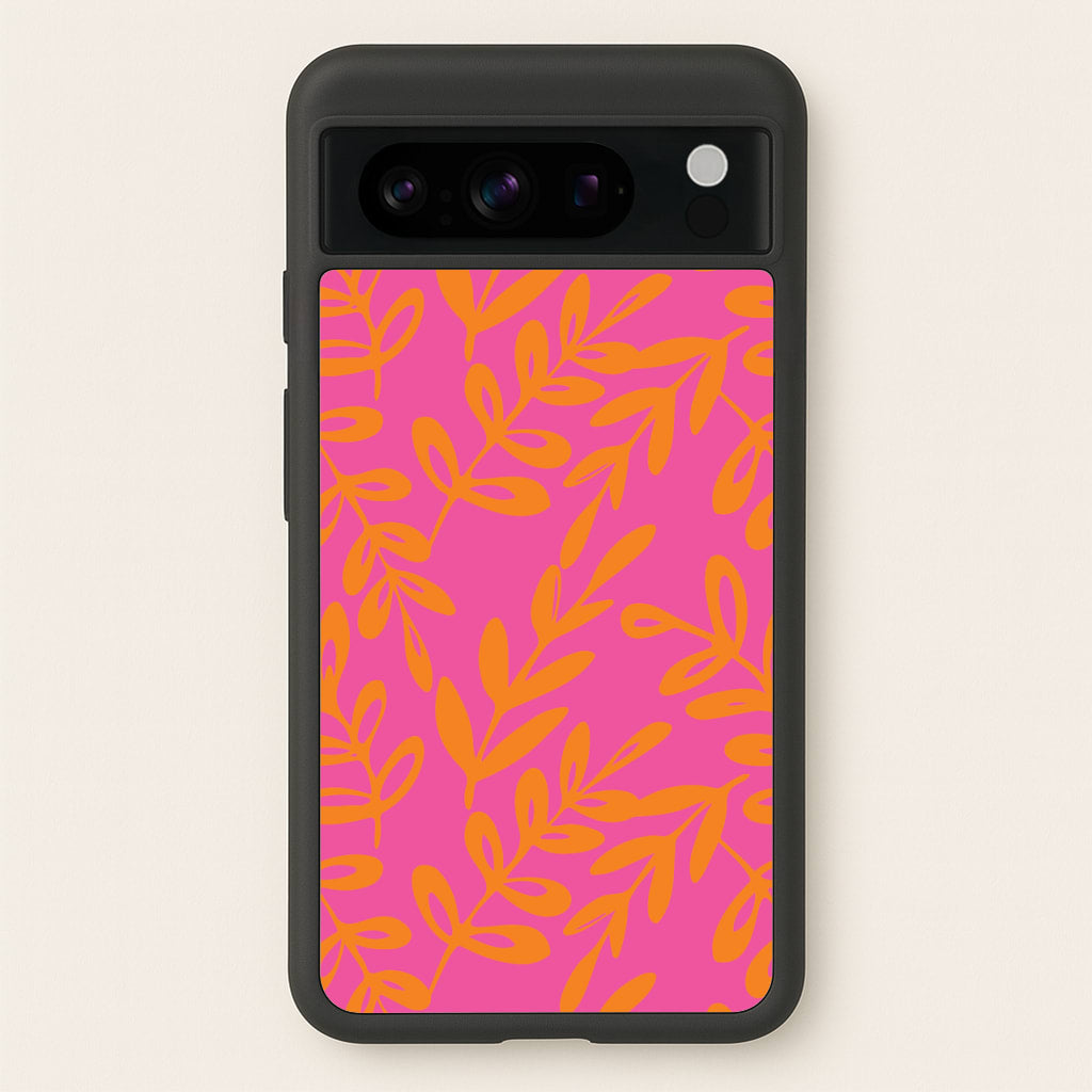 Pink & Orange Leaves - Foliage - Foliage Phone Case for Google Pixel 8 Pro