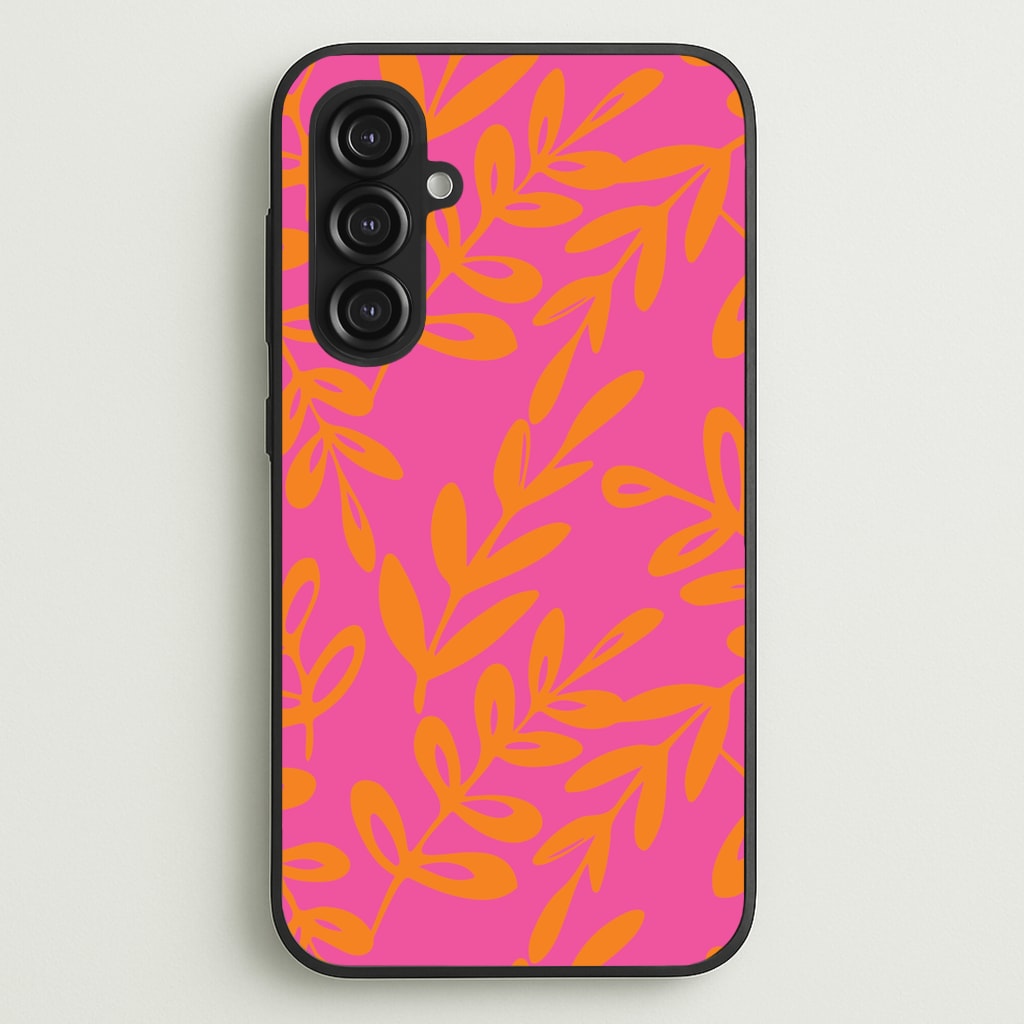 Pink & Orange Leaves - Foliage - Foliage Phone Case for Galaxy S23FE