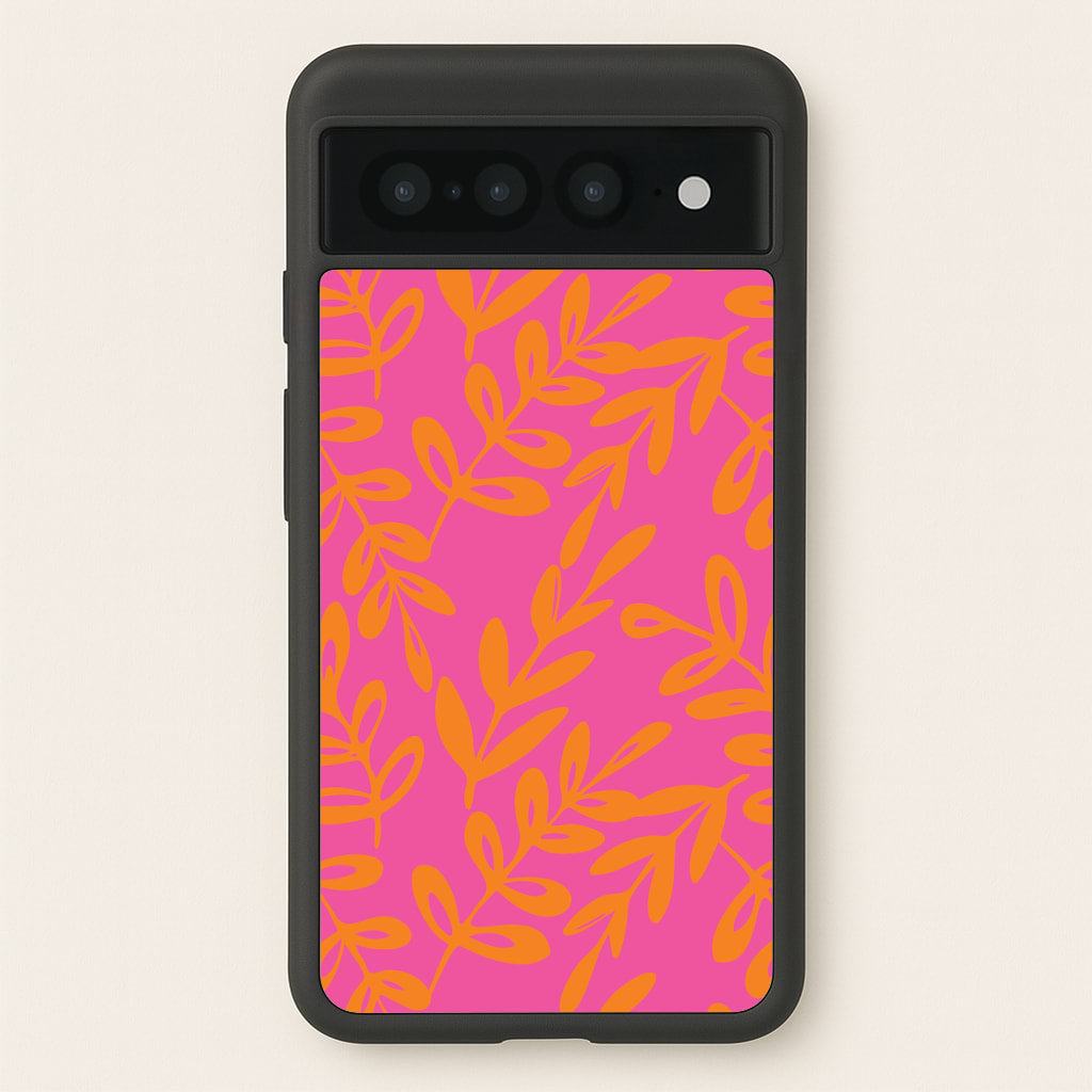 Pink & Orange Leaves - Foliage - Foliage Phone Case for Google Pixel 7 Pro