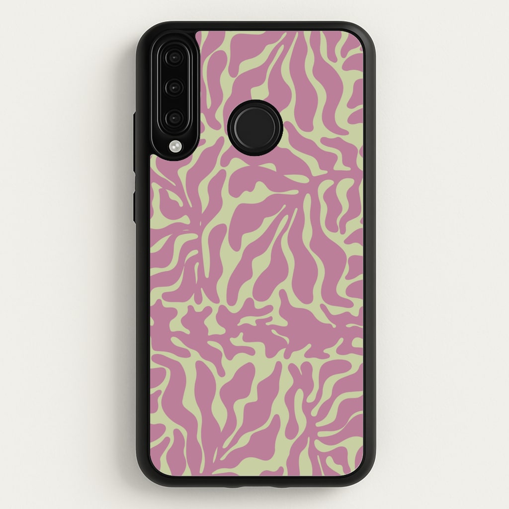 Pink Leaves - Foliage - Foliage Phone Case for Huawei P30 Lite