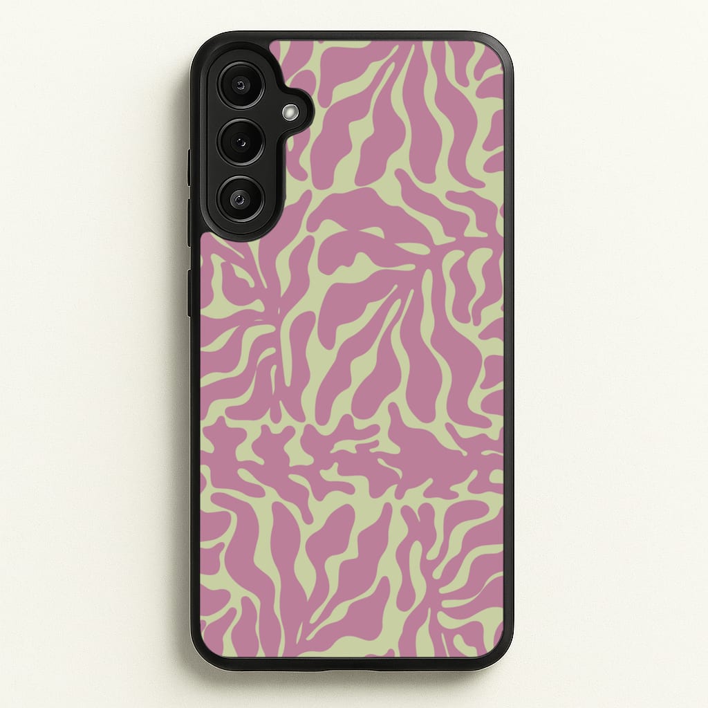 Pink Leaves - Foliage - Foliage Phone Case for Galaxy A34