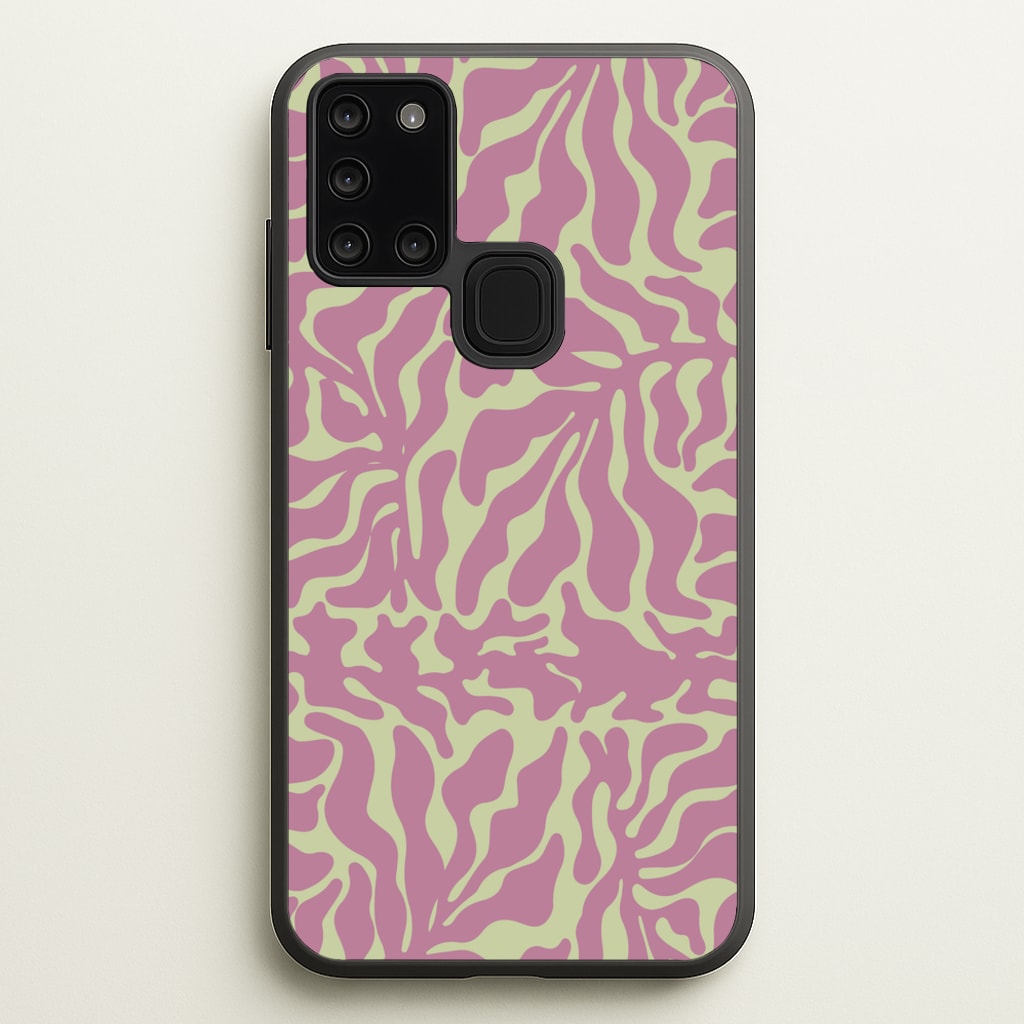 Pink Leaves - Foliage - Foliage Phone Case for Galaxy A21s