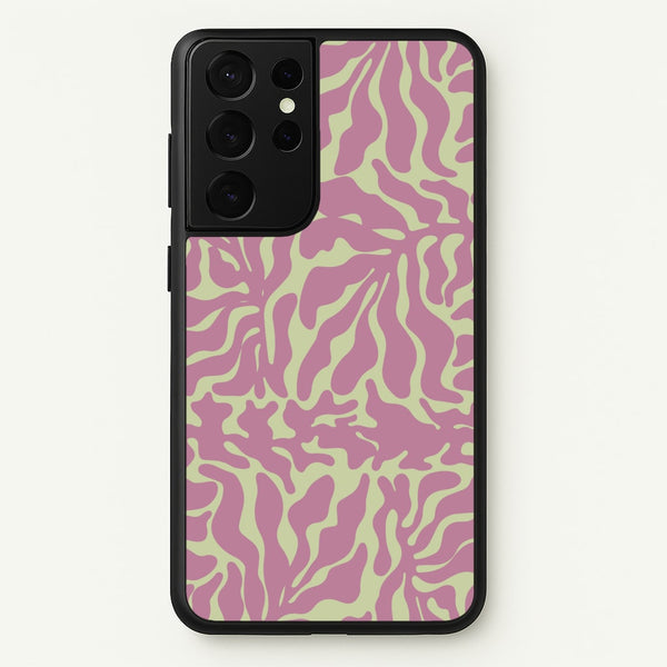 Pink Leaves - Foliage - Foliage Phone Case for Galaxy S21 Ultra