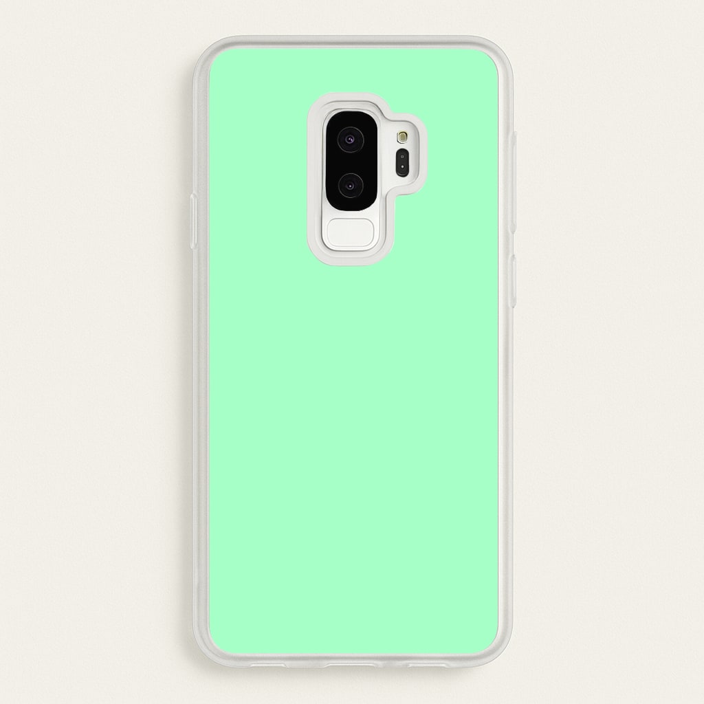 Back To Casics - Pretty Pastels - Plain Green - Plain Phone Case for Galaxy S9 Plus