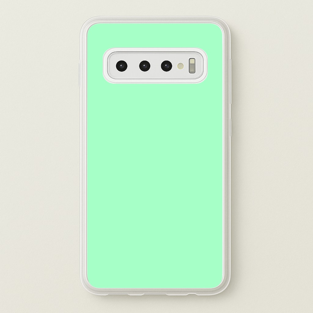 Back To Casics - Pretty Pastels - Plain Green - Plain Phone Case for Galaxy S10 Plus