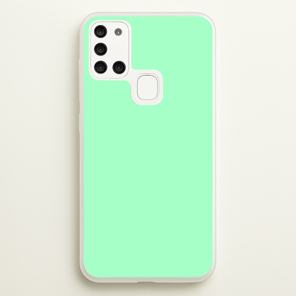 Back To Casics - Pretty Pastels - Plain Green - Plain Phone Case for Galaxy A21s
