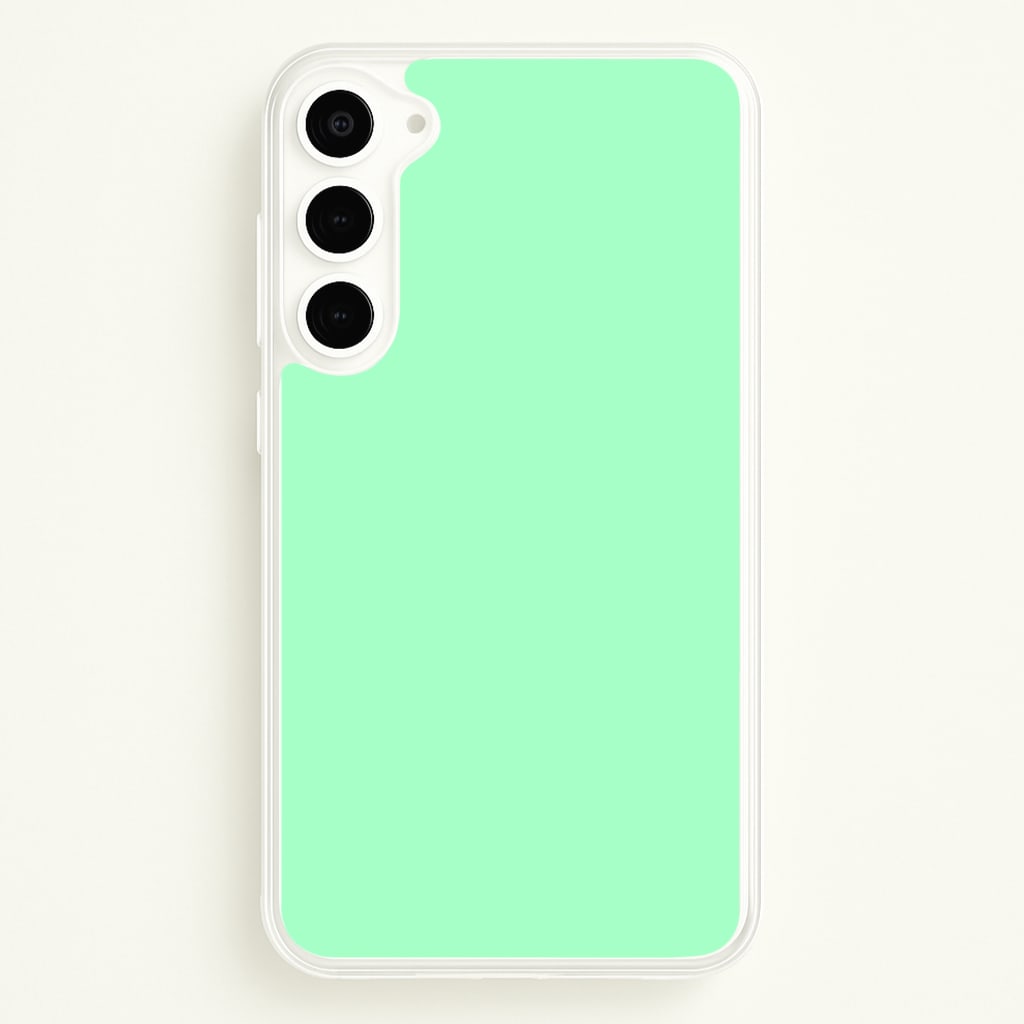 Back To Casics - Pretty Pastels - Plain Green - Plain Phone Case for Galaxy S23