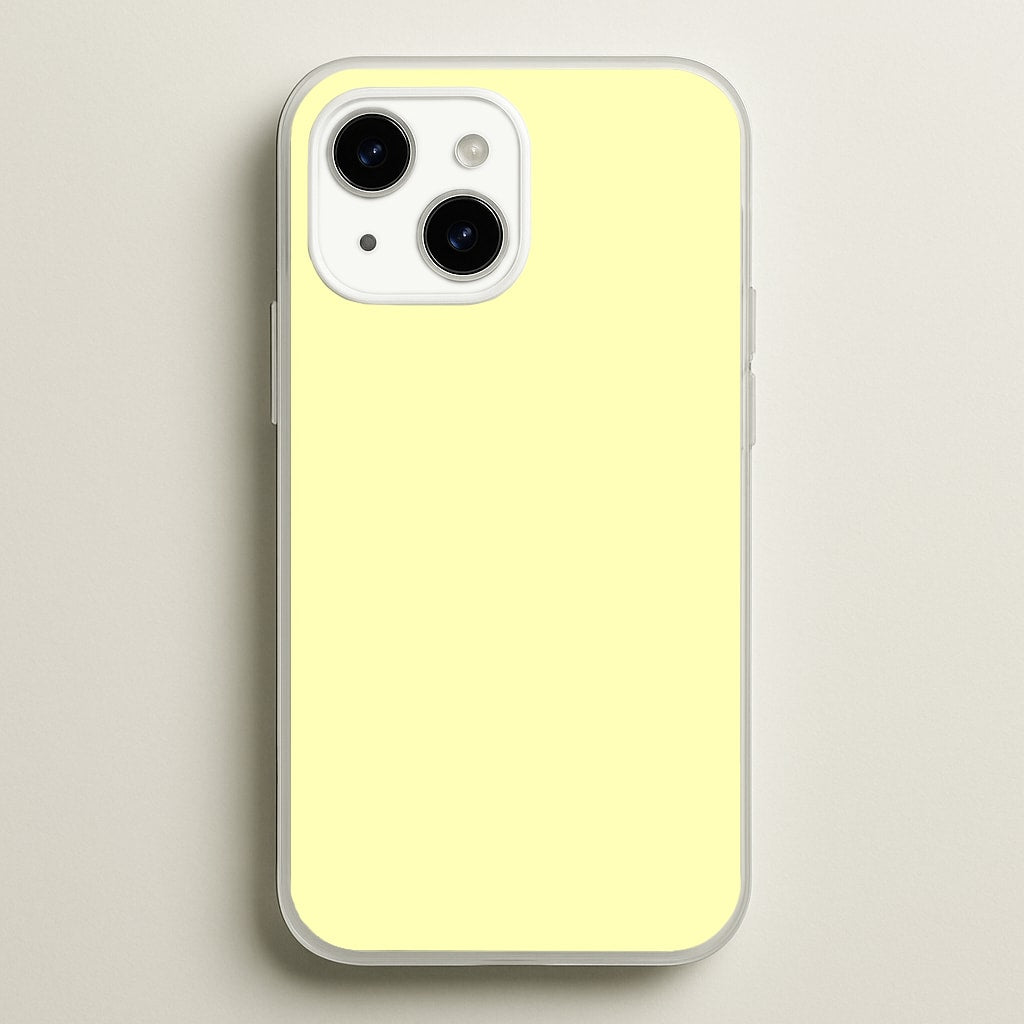 Back To Casics - Pretty Pastels - Plain Yellow - Plain Phone Case for iPhone 15