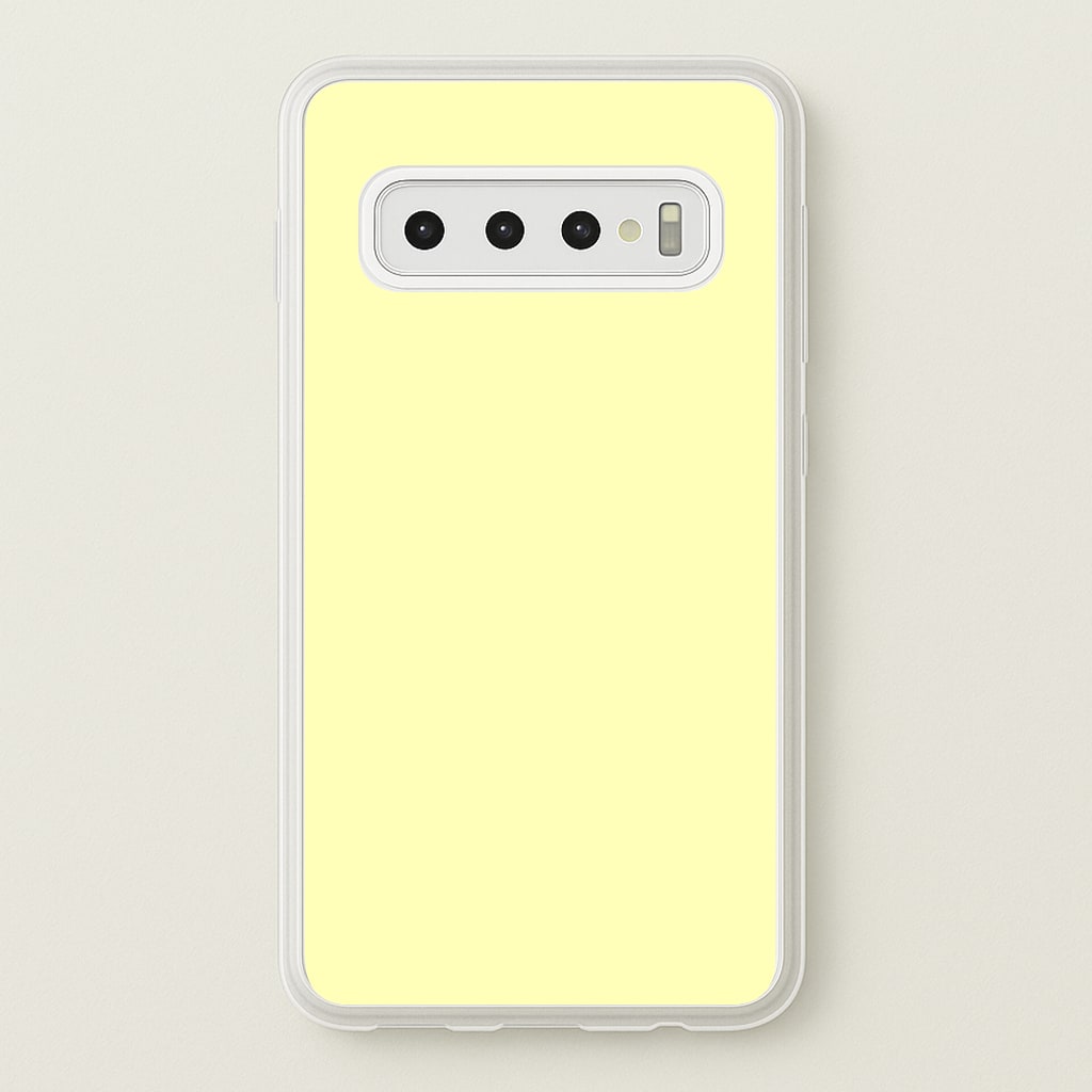 Back To Casics - Pretty Pastels - Plain Yellow - Plain Phone Case for Galaxy S10 Plus