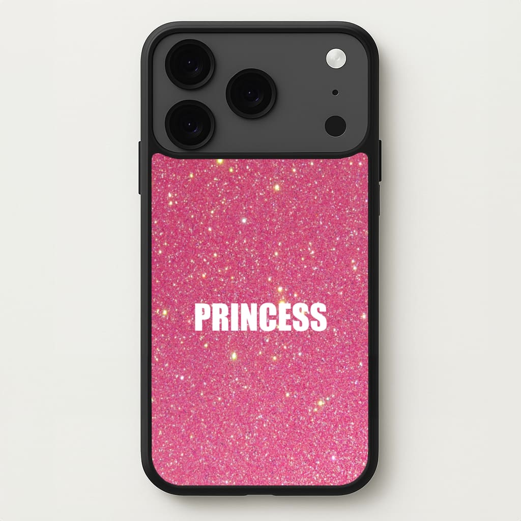 Glittery Pink Princess Phone Case for iPhone 17 Pro