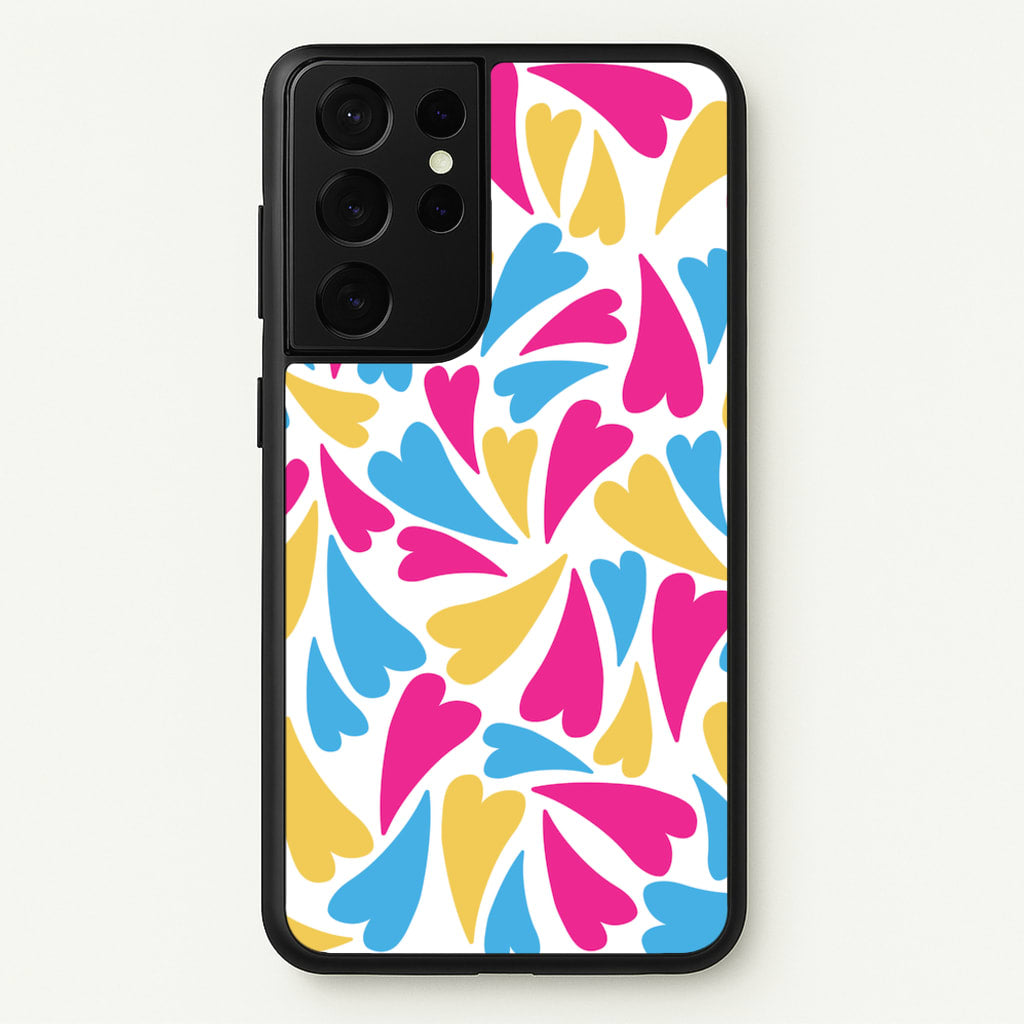 Pansexual Hearts - Pride - Pride Phone Case for Galaxy S21 Ultra
