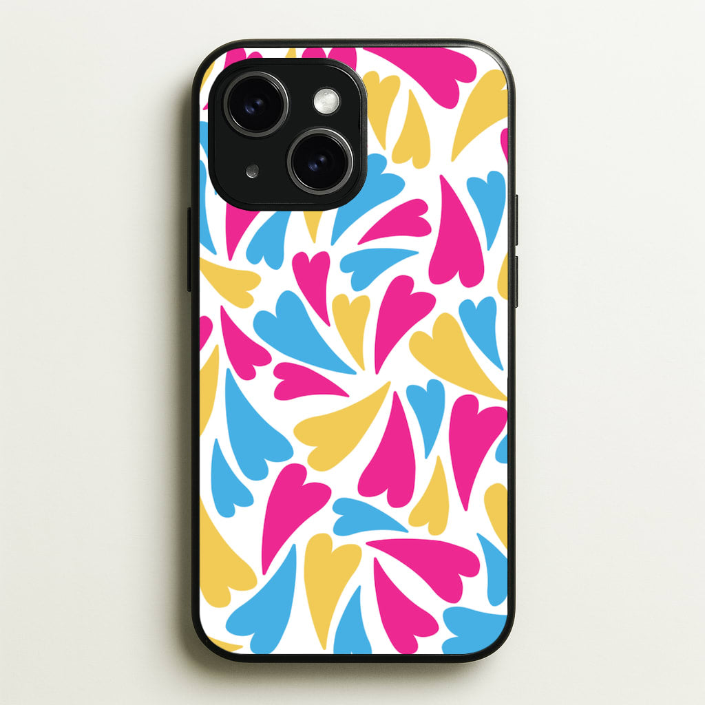 Pansexual Hearts - Pride - Pride Phone Case for iPhone 14