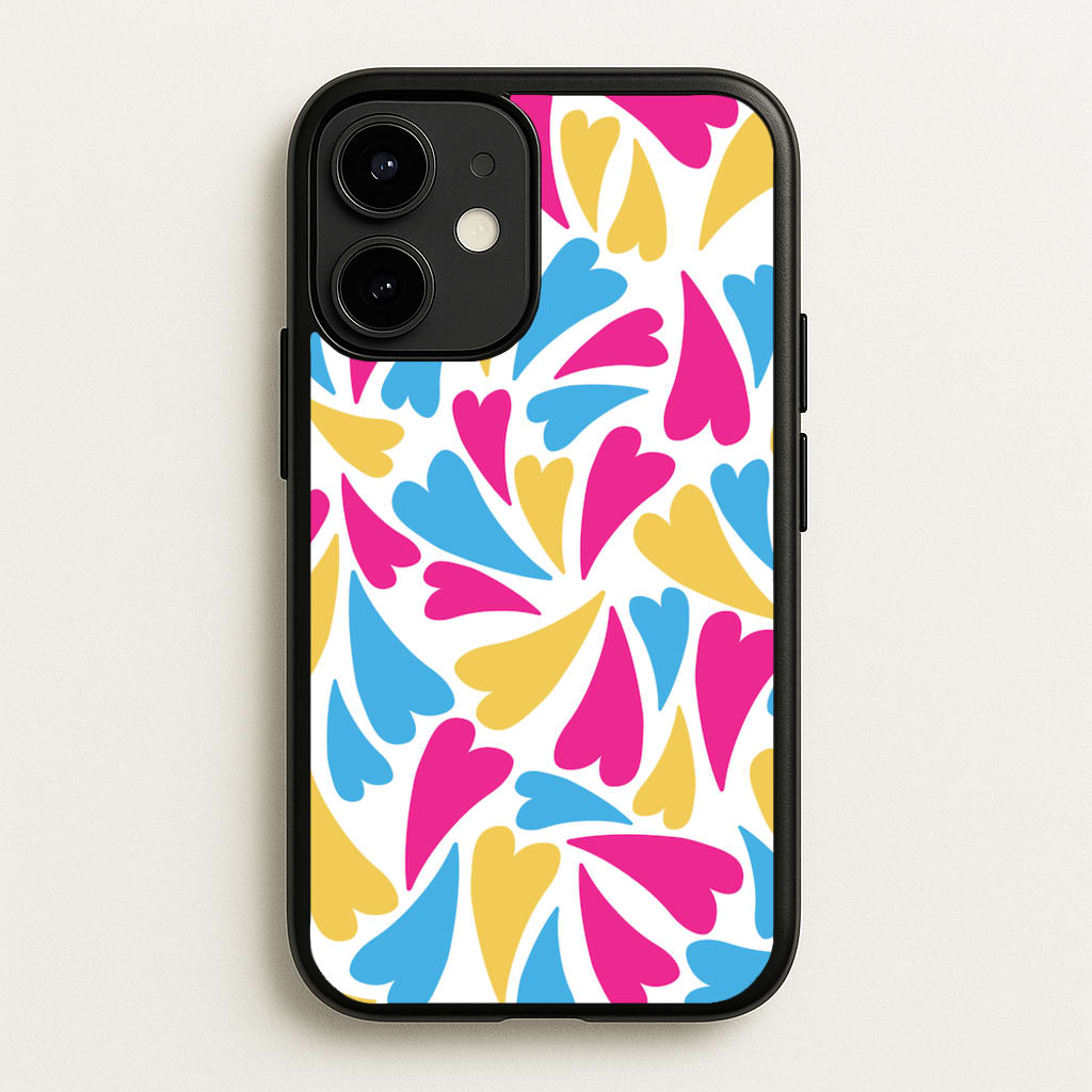 Pansexual Hearts - Pride - Pride Phone Case for iPhone 12 / 12 Pro