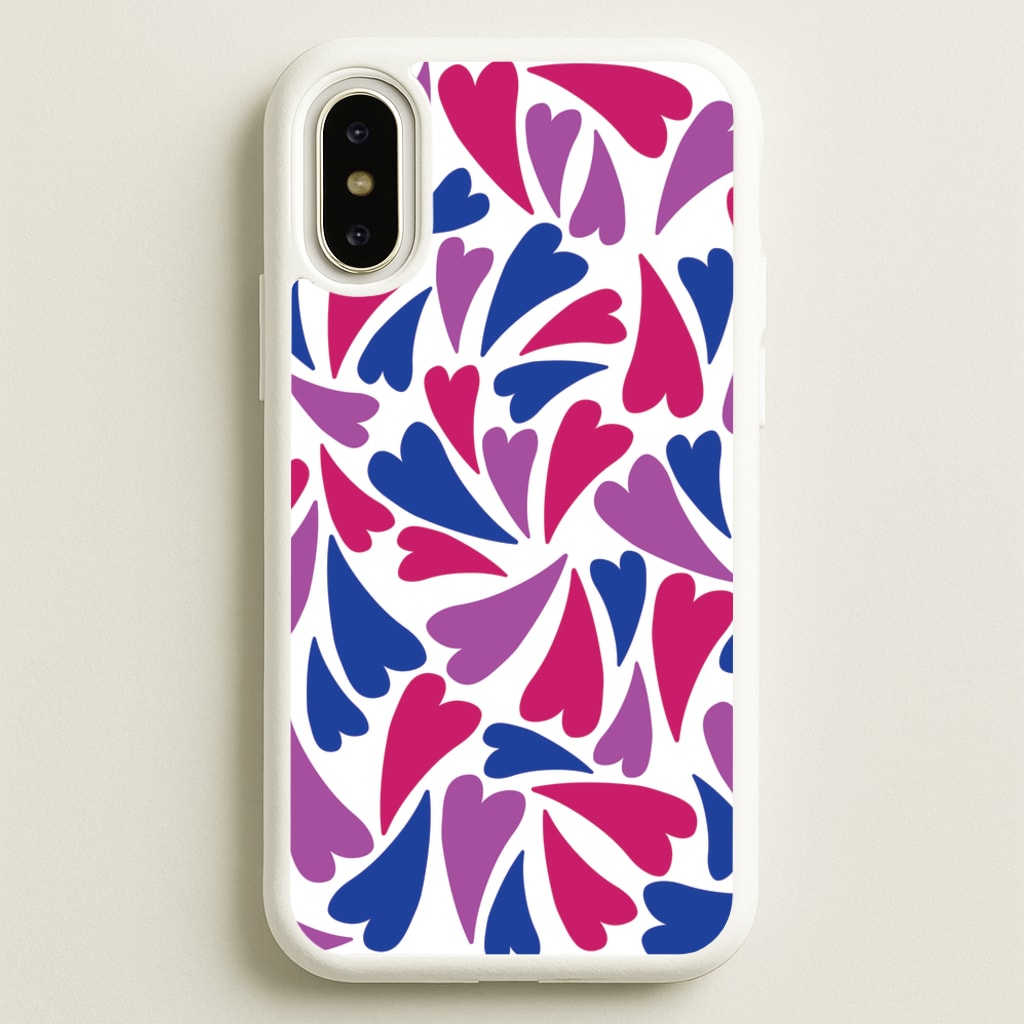 Bisexual Hearts - Pride - Pride Phone Case for iPhone X / XS