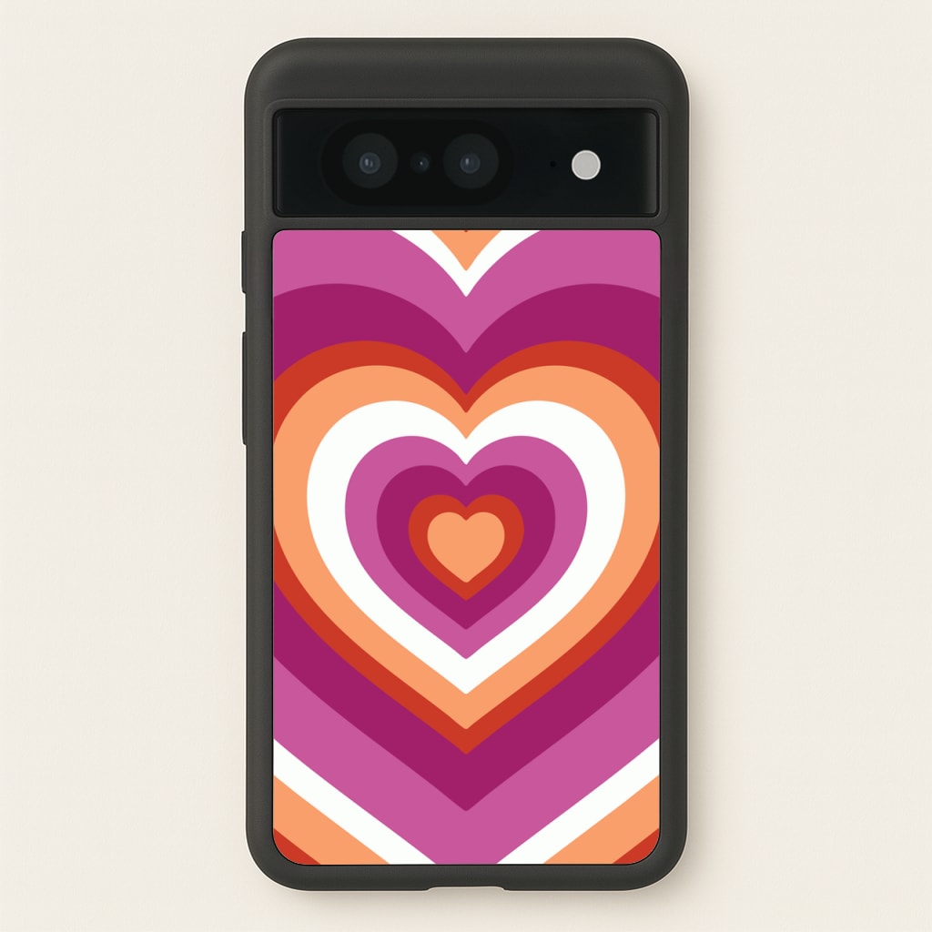 Lesbian Pride Heart - Pride Phone Case for Google Pixel 8