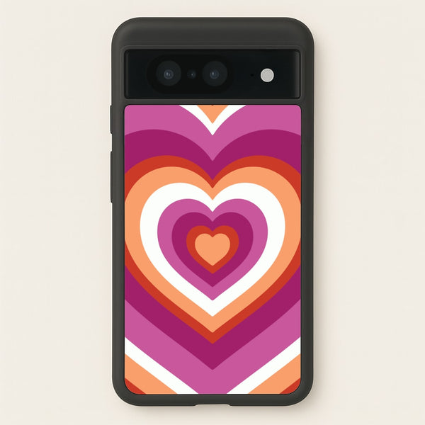Lesbian Pride Heart - Pride Phone Case for Google Pixel 8