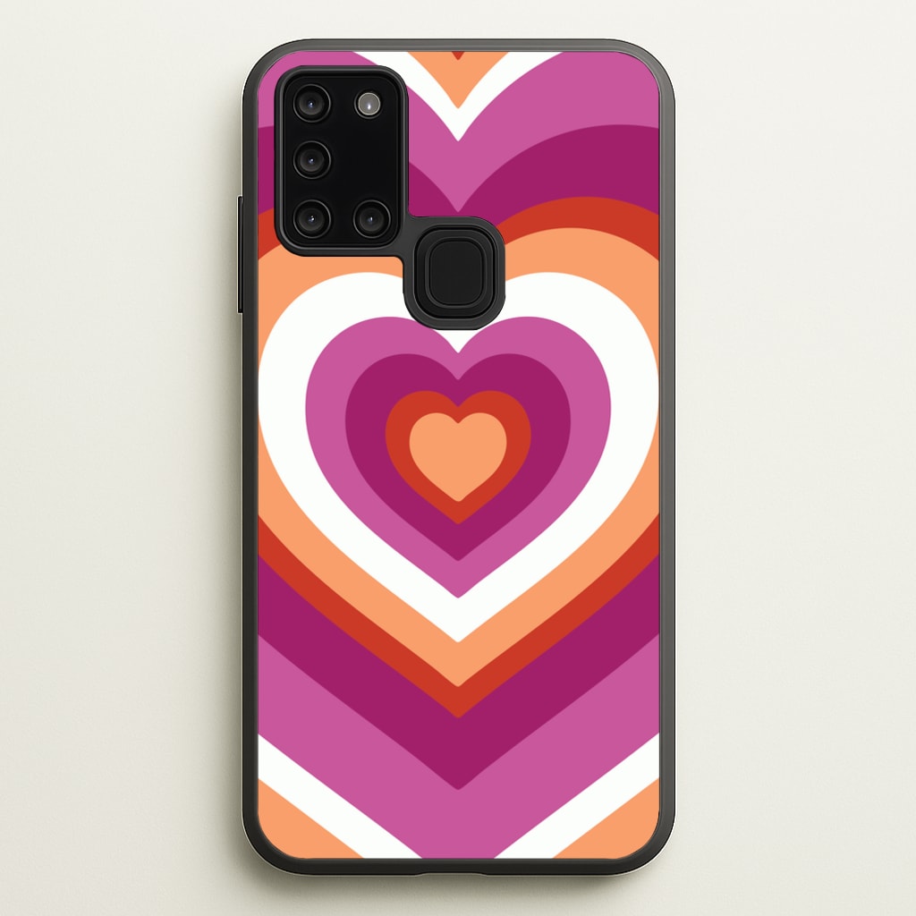 Lesbian Pride Heart - Pride Phone Case for Galaxy A21s