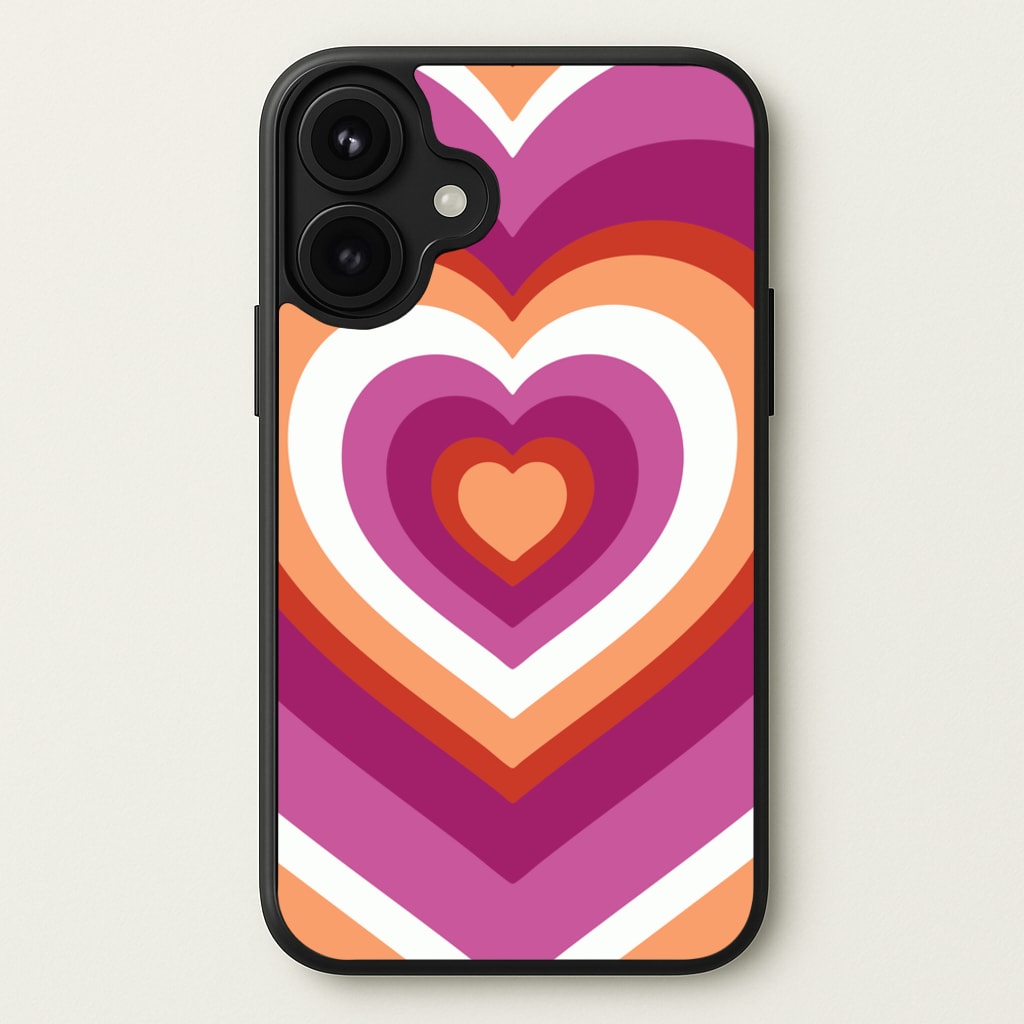 Lesbian Pride Heart Phone Case for iPhone 17