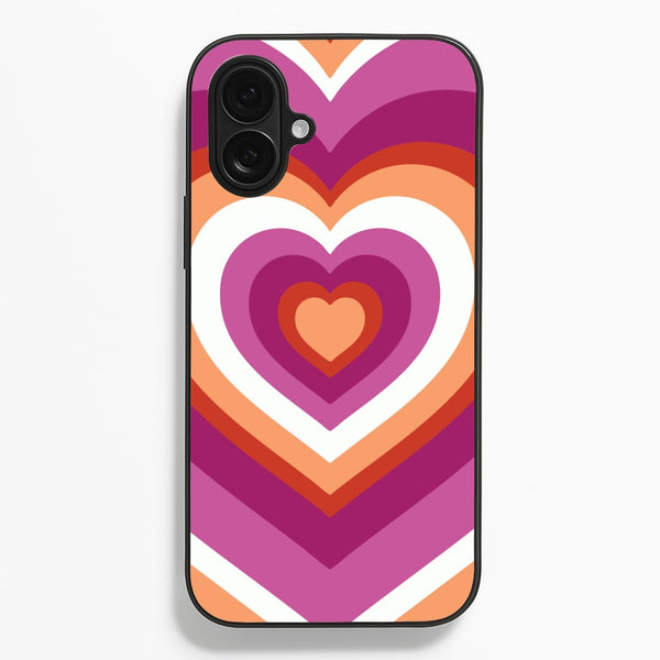 Lesbian Pride Heart - Pride Phone Case for iPhone 16 Plus