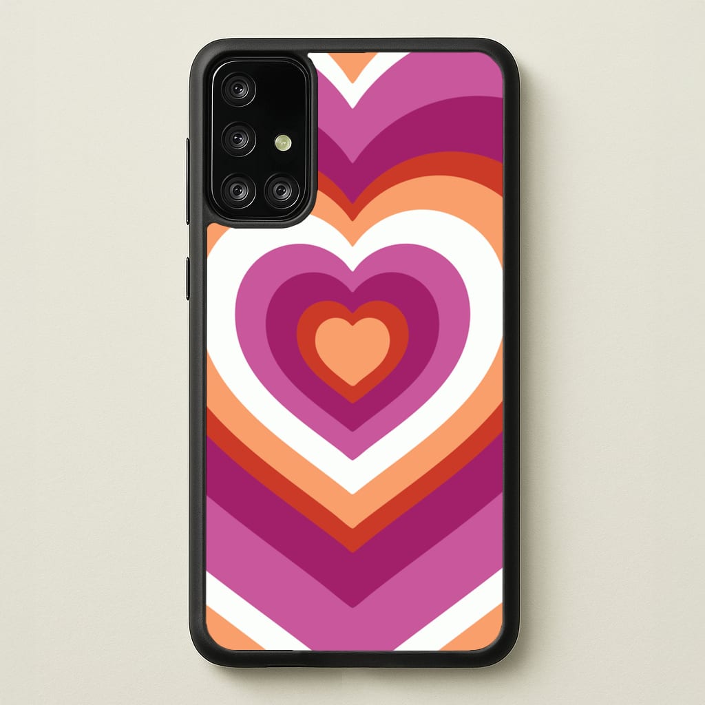 Lesbian Pride Heart - Pride Phone Case for Galaxy A71