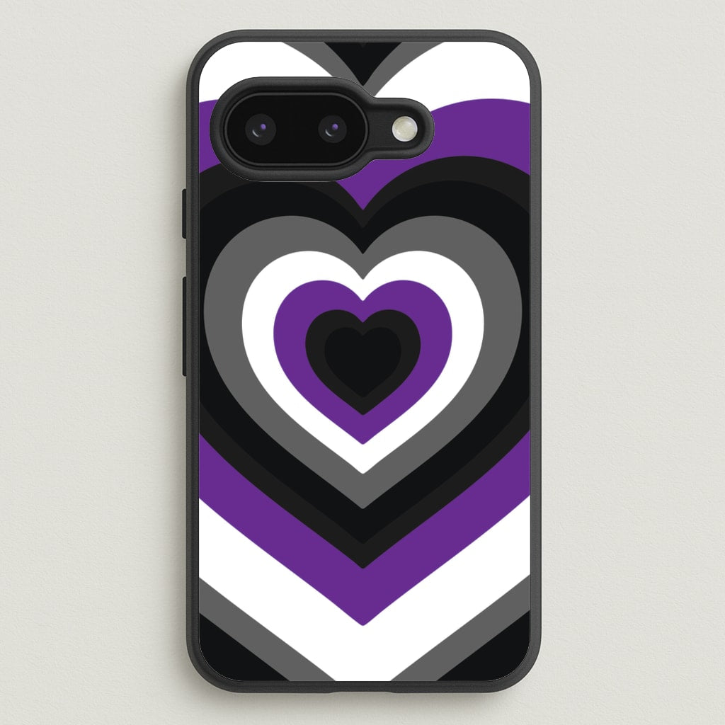Asexual Pride Heart - Pride Phone Case for Google Pixel 9a