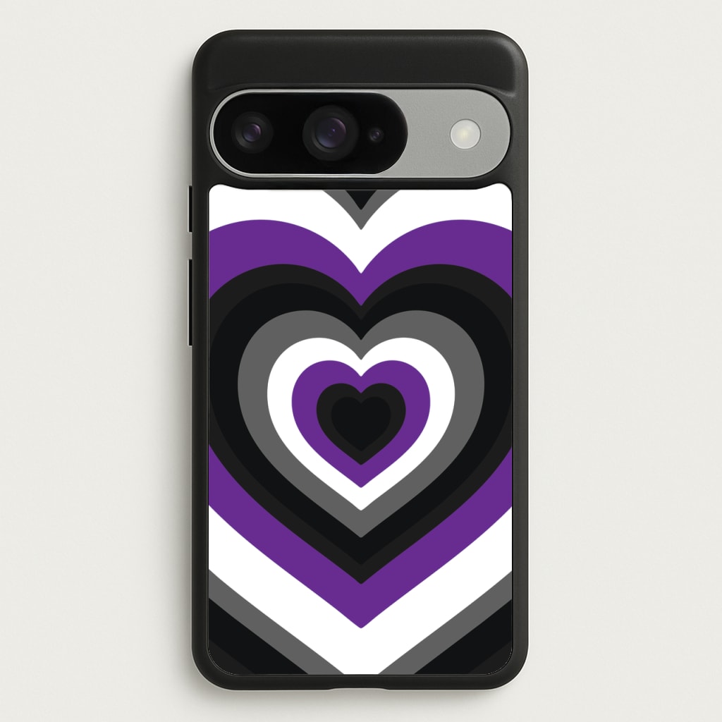 Asexual Pride Heart Phone Case for Google Pixel 10 / 10 Pro