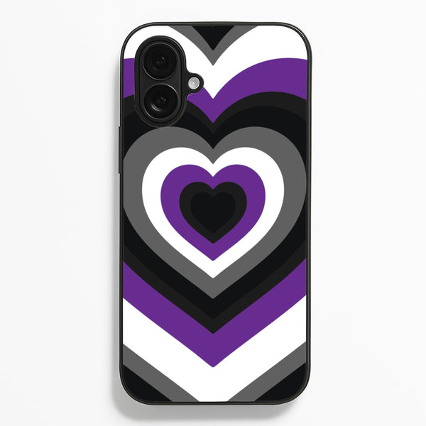 Asexual Pride Heart - Pride Phone Case for iPhone 16 Plus