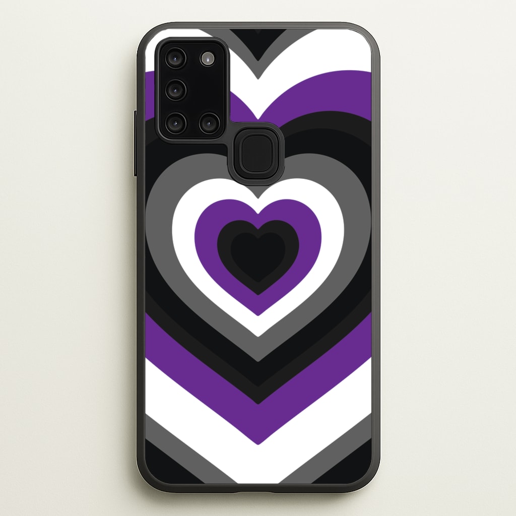 Asexual Pride Heart - Pride Phone Case for Galaxy A21s