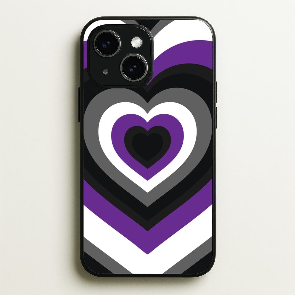 Asexual Pride Heart - Pride Phone Case for iPhone 15 Plus