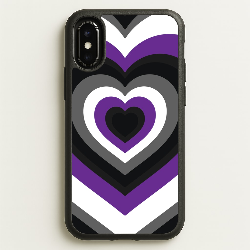 Asexual Pride Heart - Pride Phone Case for iPhone X / XS