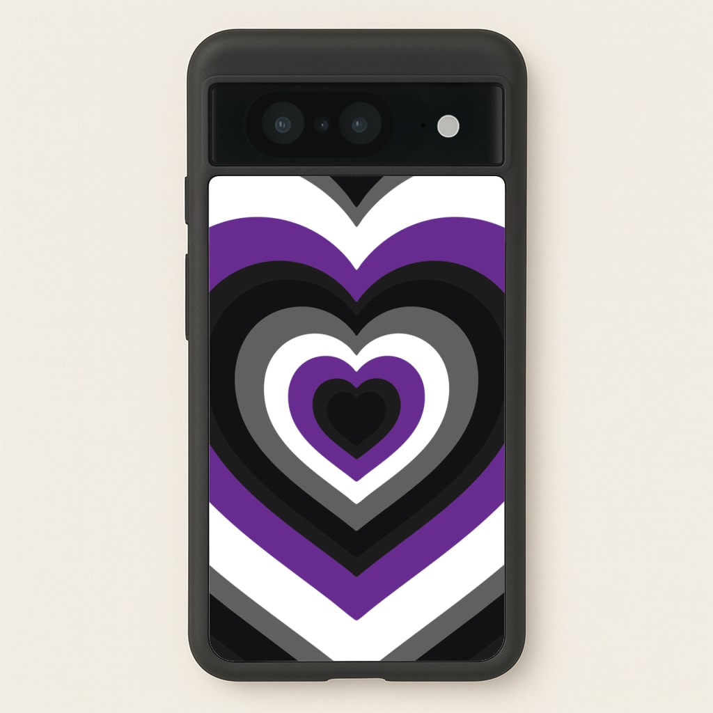 Asexual Pride Heart - Pride Phone Case for Google Pixel 8