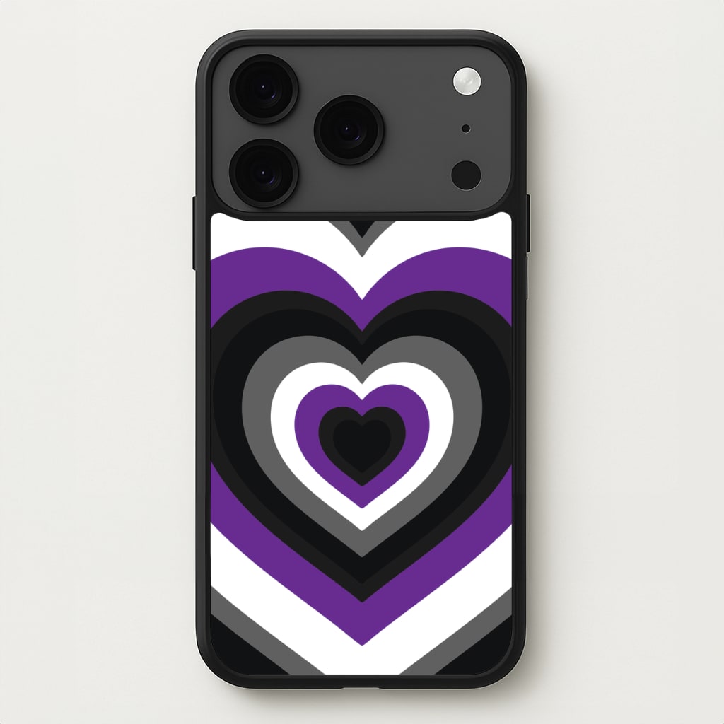 Asexual Pride Heart Phone Case for iPhone 17 Pro Max