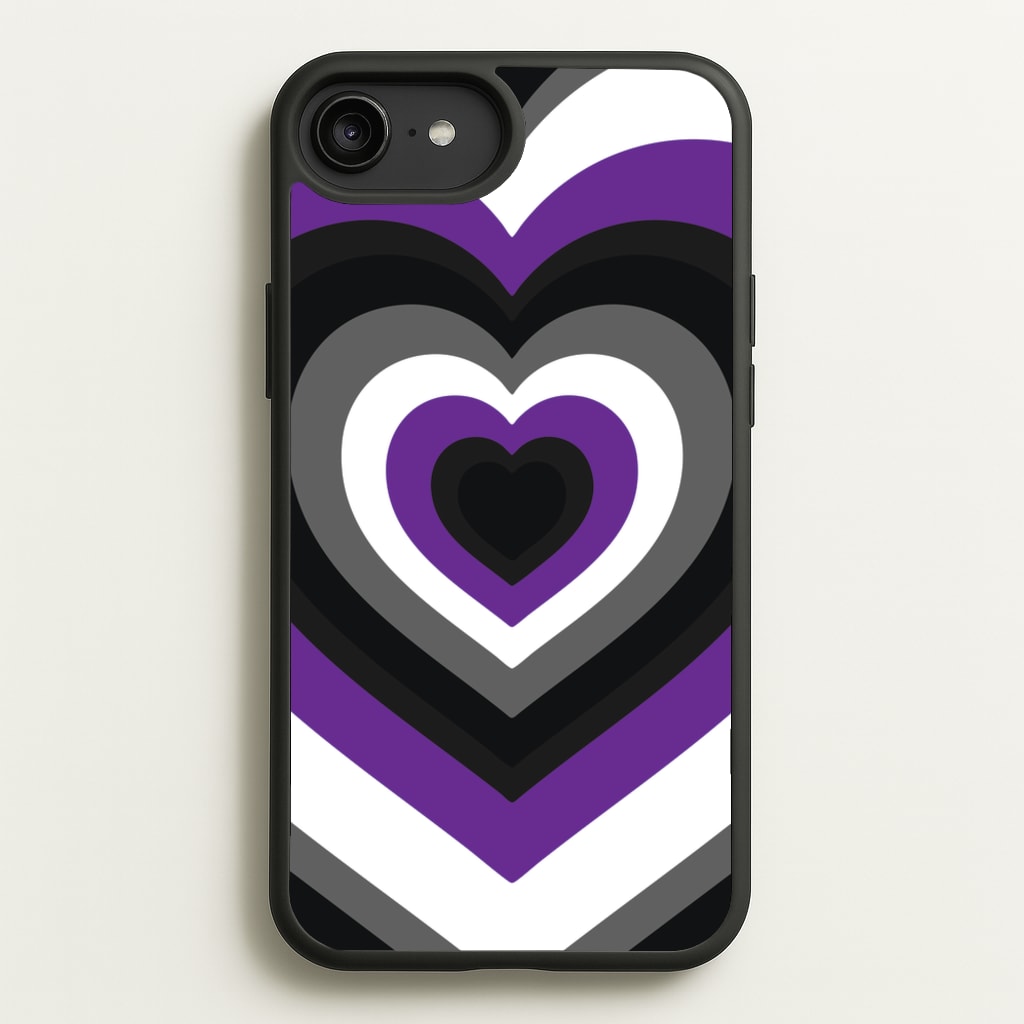 Asexual Pride Heart - Pride Phone Case for iPhone 6 Plus / 7 Plus / 8 Plus