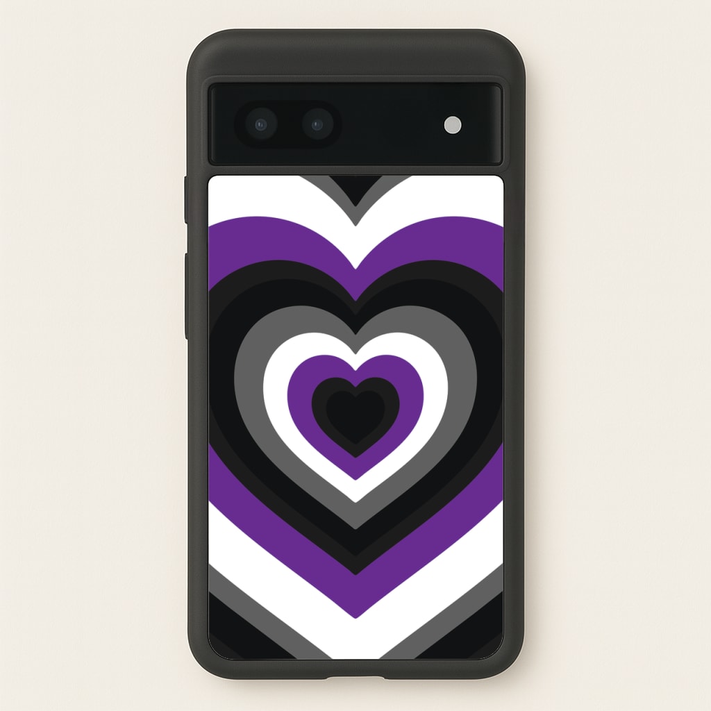 Asexual Pride Heart - Pride Phone Case for Google Pixel 7a