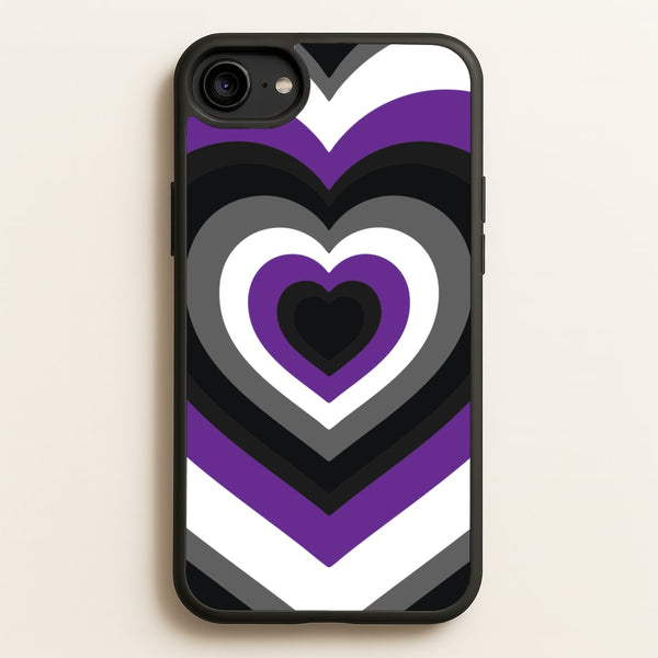 Asexual Pride Heart - Pride Phone Case for iPhone 6 / 7 / 8 / SE